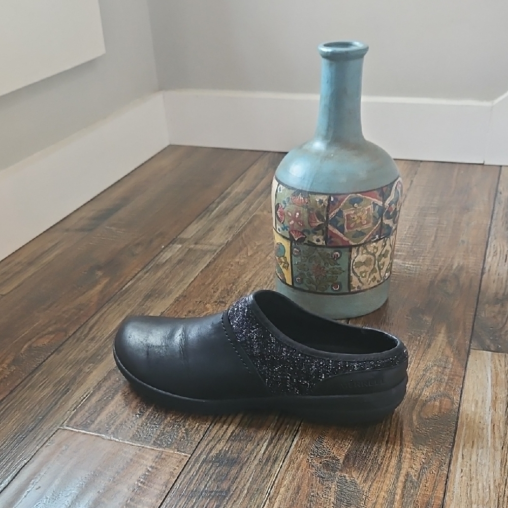 Merrell Women's Black Leather Slip On Mules - Picture 6 of 10